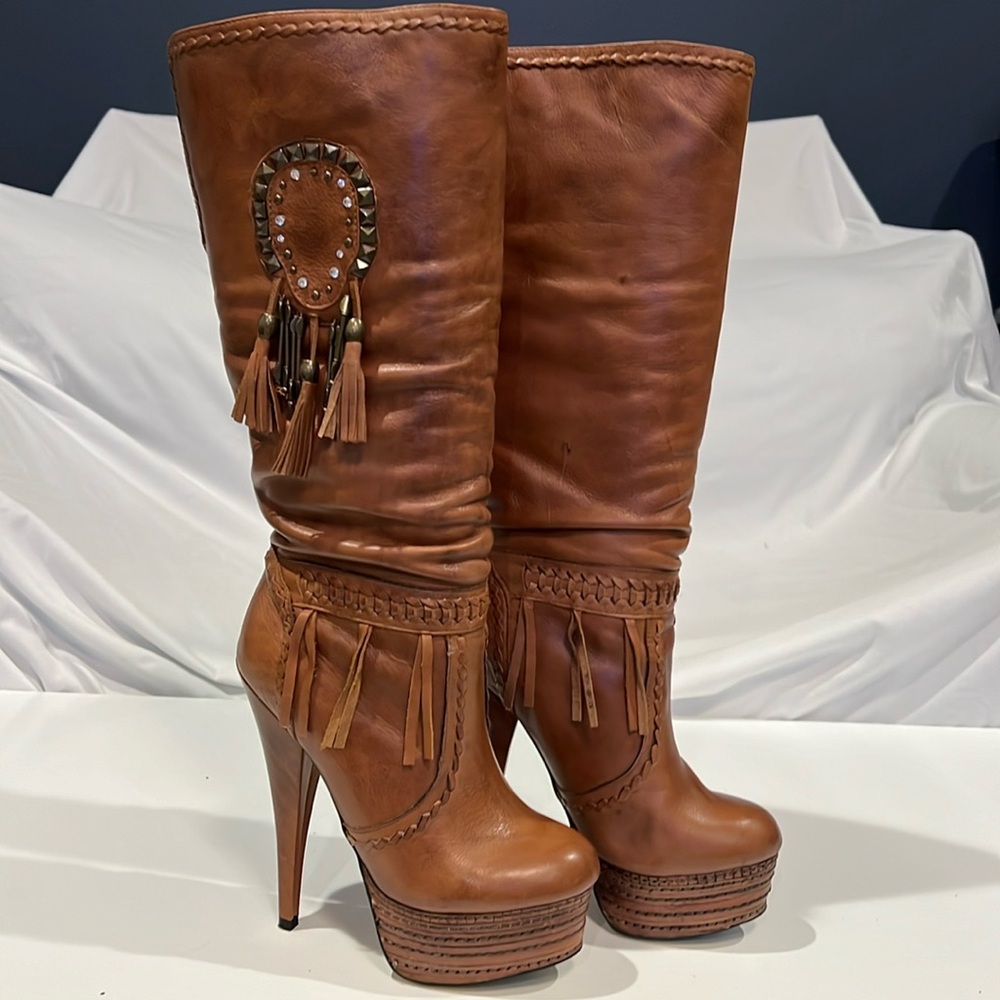 Faith leather platform boots
